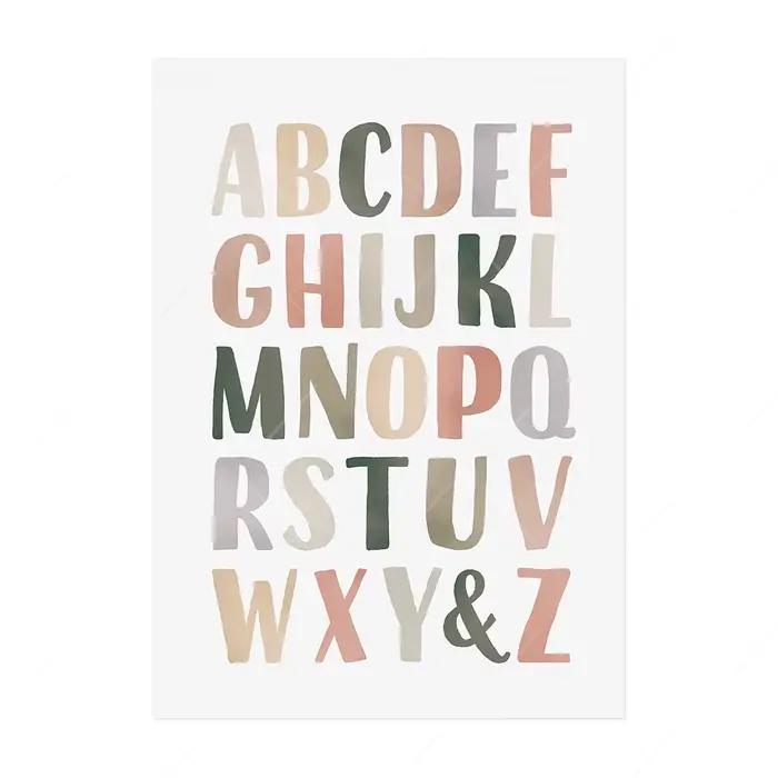 Affiches éducatives Alphabet numéro forme couleurs pépinière mur Art nordique affiches et impression