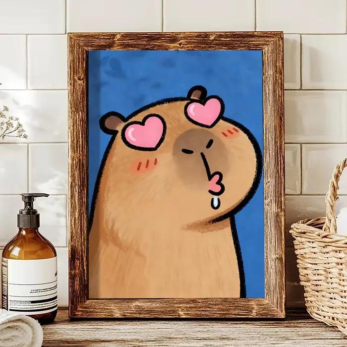 Peinture de dessin animé Kicapara simple et mignonne, images de calligraphie, décoration murale inté