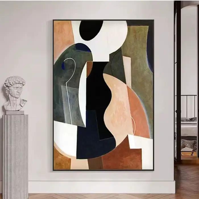 Peinture à l'huile abstraite moderne faite à la main sur toile, décoration esthétique pour le salon,