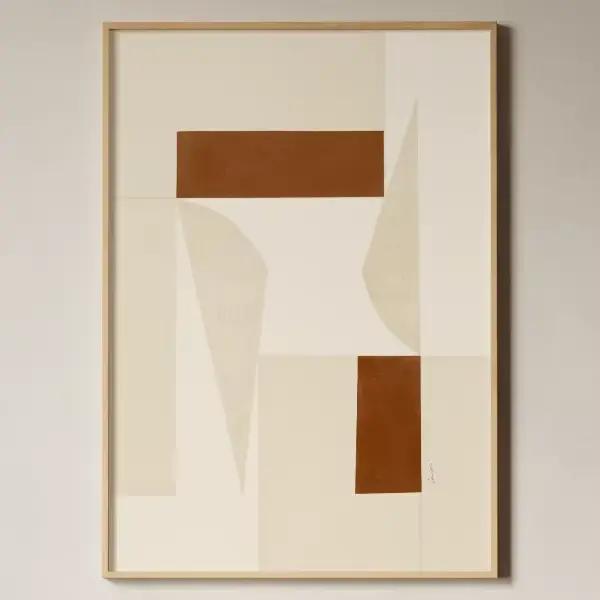 Affiche imprimée abstraite texturée, géométrie moderne minimaliste, peinture sur toile japonaise, Ar