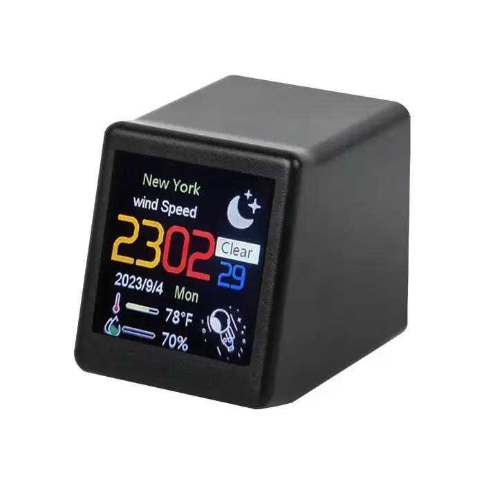 Horloge météo intelligente WIFI Station météo translucide Bitcoin surveillance bureau créatif orneme