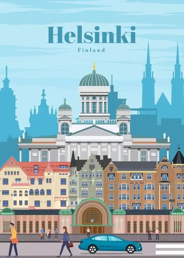 Affiche de villes touristiques de renommée mondiale, imprimés d'art mural, illustration de voyage es
