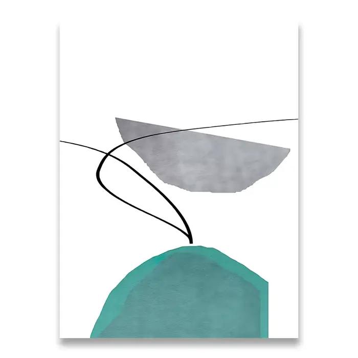 Affiches abstraites imprimées, peinture sur toile bleue et jaune, art mural géométrique, décorations
