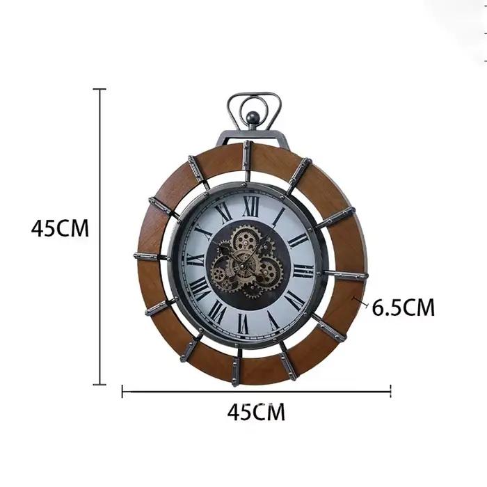 Horloge murale Vintage pour salon, montres murales esthétiques, silencieuses, en bois, grandes horlo
