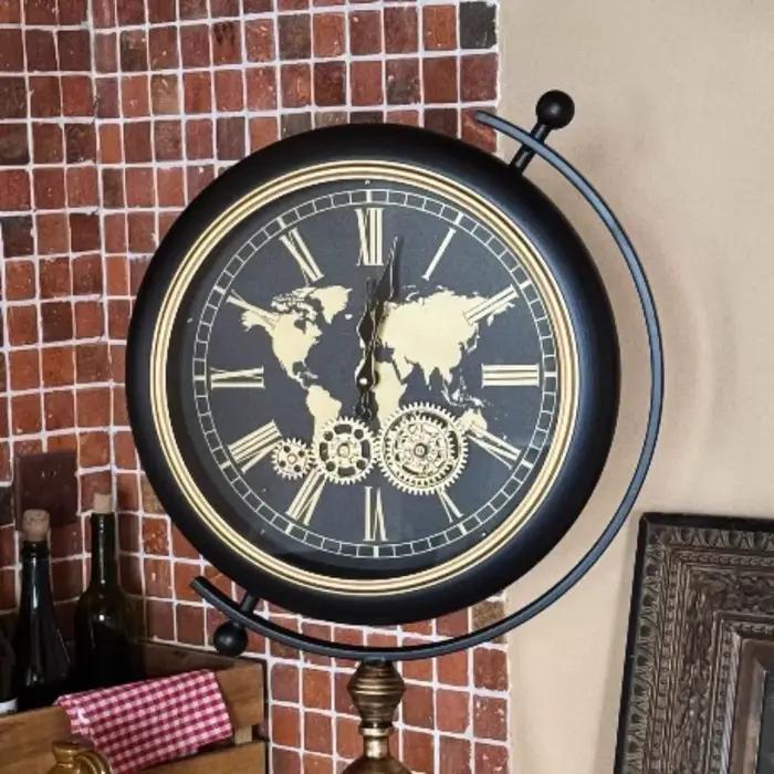 Horloge de sol Vintage, salon, bureau, rétro, créative, sur pied, engrenage mécanique silencieux, me
