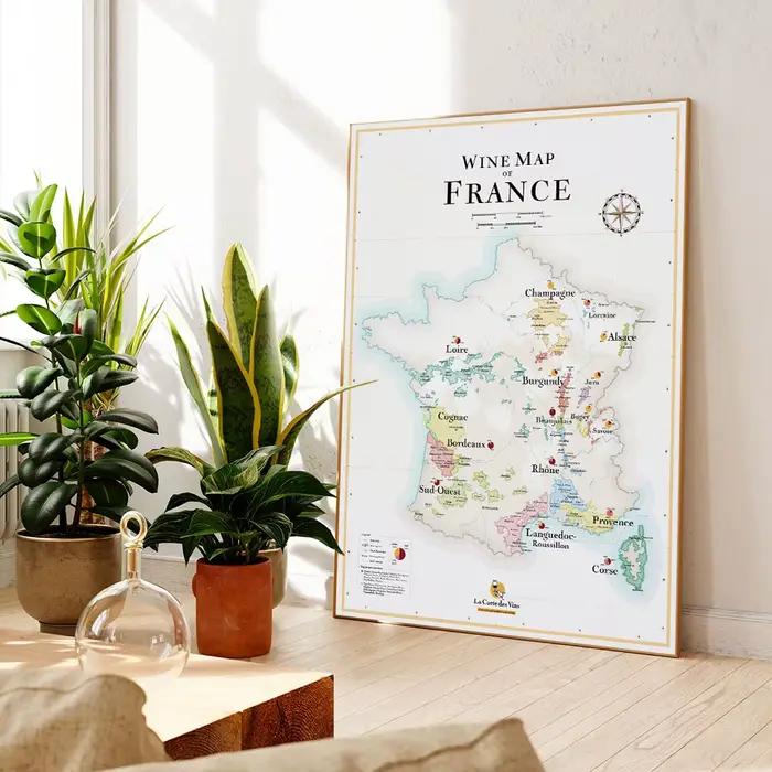 Carte de vin d'espagne, carte de vin d'italie, carte de vin de Bordeaux France, peinture sur toile, 