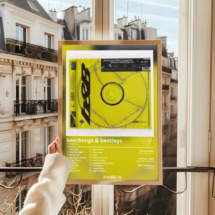 Affiche d'album Post M-Malone, autocollants muraux auto-adhésifs HD, peinture murale, autocollants p