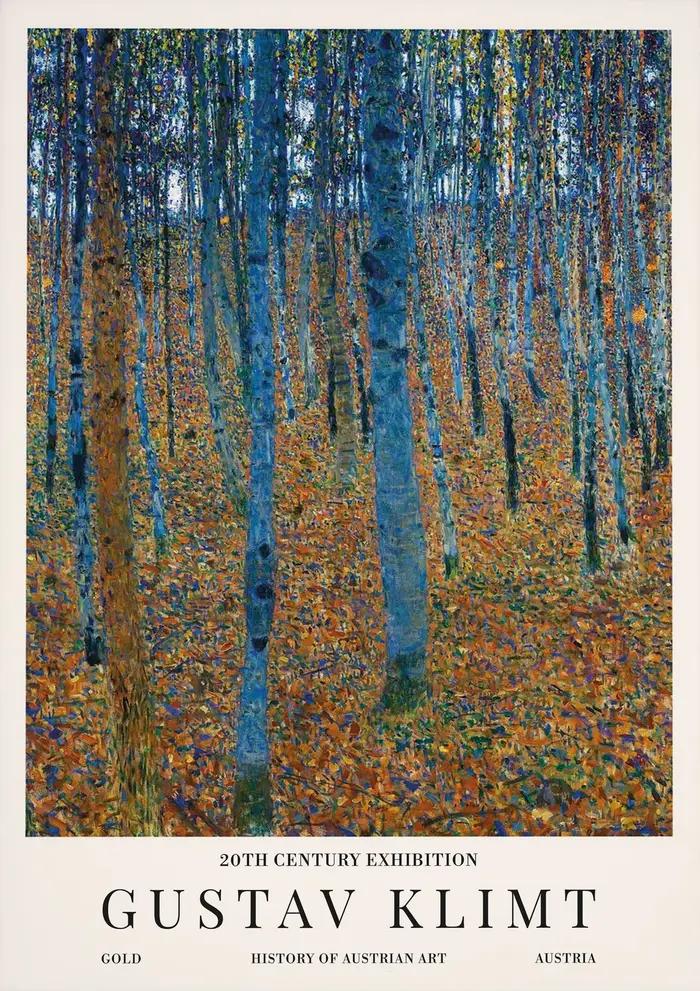 Affiches d'exposition florale classiques Gustav Klimt, imprimés Nouveau, peinture sur toile du musée