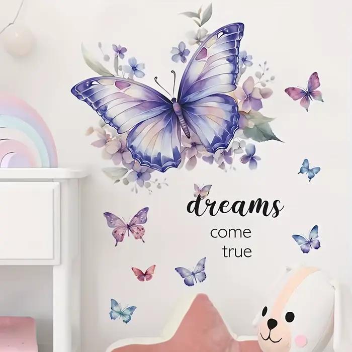 1 autocollant mural papillon magnifiquement peint pour chambre à coucher, salon, entrée, décoration 