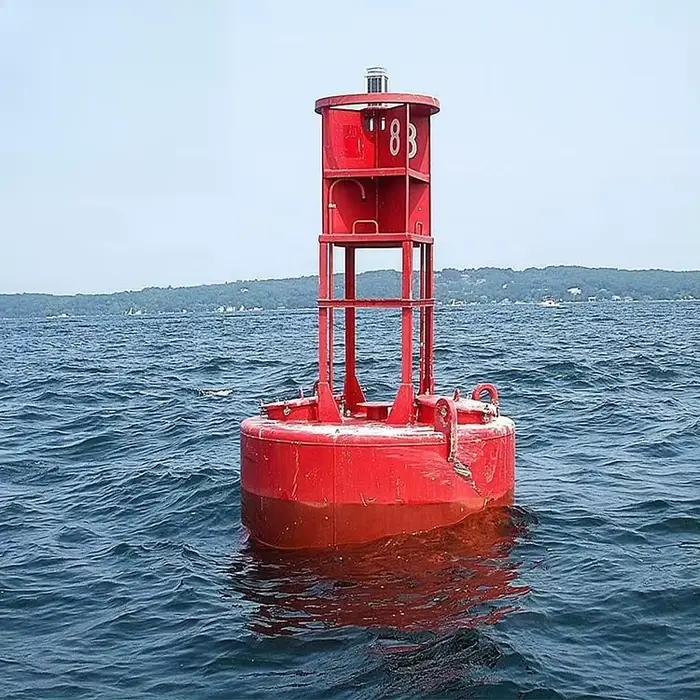 Panneaux de navigation et bouées auxiliaires du rivière marine et du lac