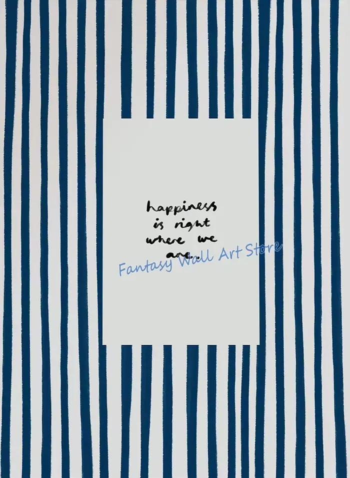 Impression « Happiness » : Décoration intérieure minimaliste, type graphique dessiné à la main, affi