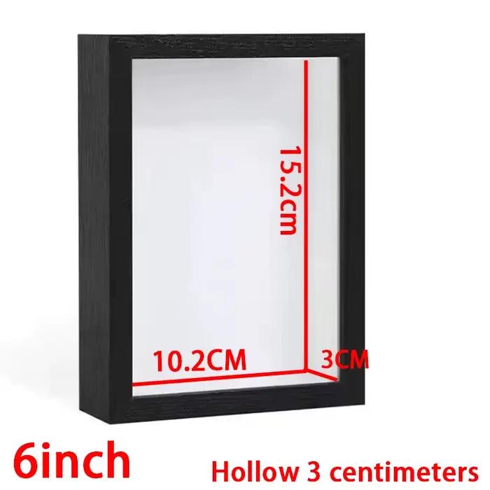 Cadre photo en bois Shadow Box profondeur 3 cm pour l'affichage d'œuvres tridimensionnelles, cadre D