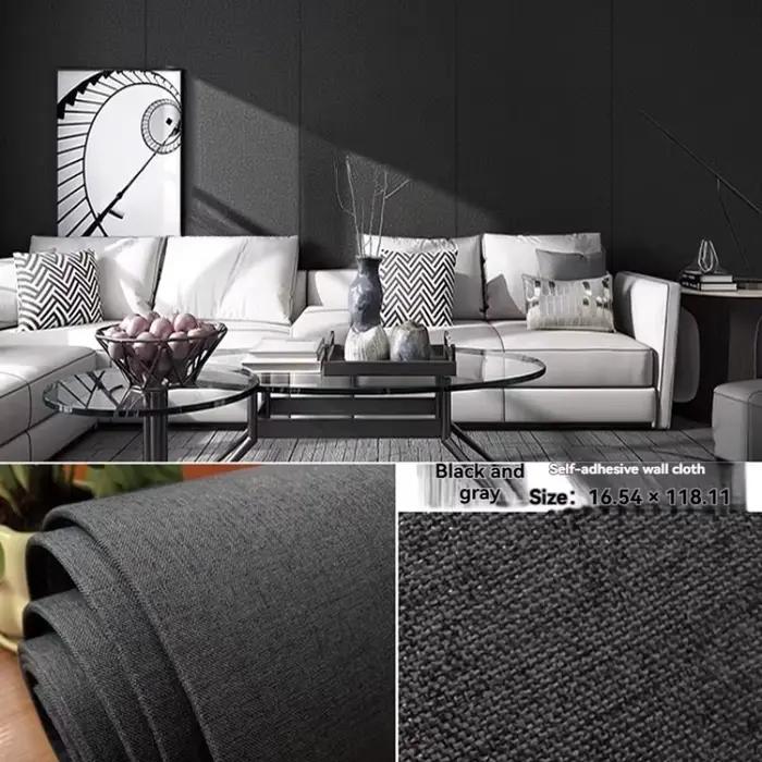 Panneaux muraux 3D, panneaux muraux auto-adhésifs en tissu de lin pour fond de télévision, décoratio