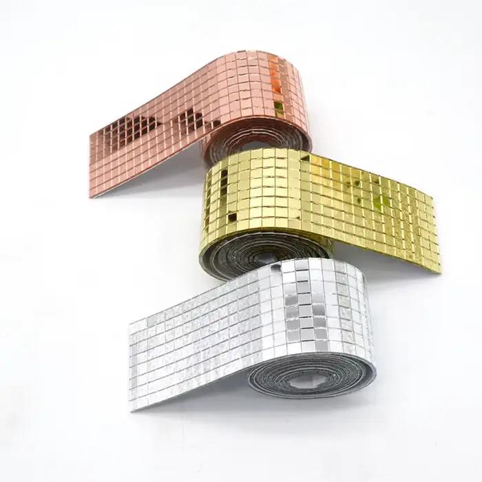 Autocollant mural miroir auto-adhésif, Mini carreaux de mosaïque carrés, pour la maison, salle de ba