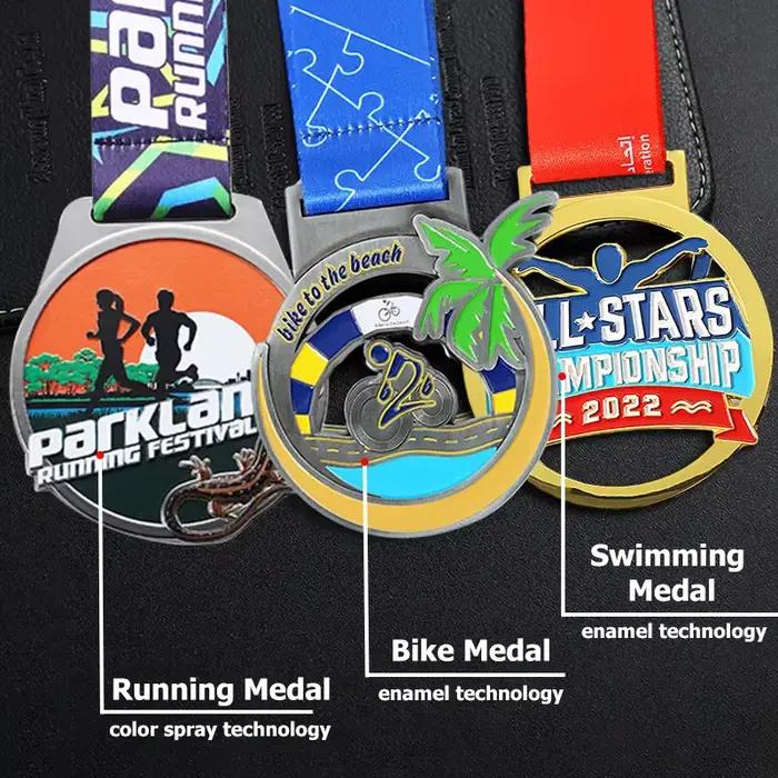 Médailles de Marathon personnalisées danse 3D sport cyclisme médailles de Taekwondo en or Football J