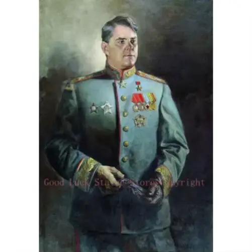 Peinture à l'huile peinte à la main, # Portrait général de la seconde guerre mondiale du général sov