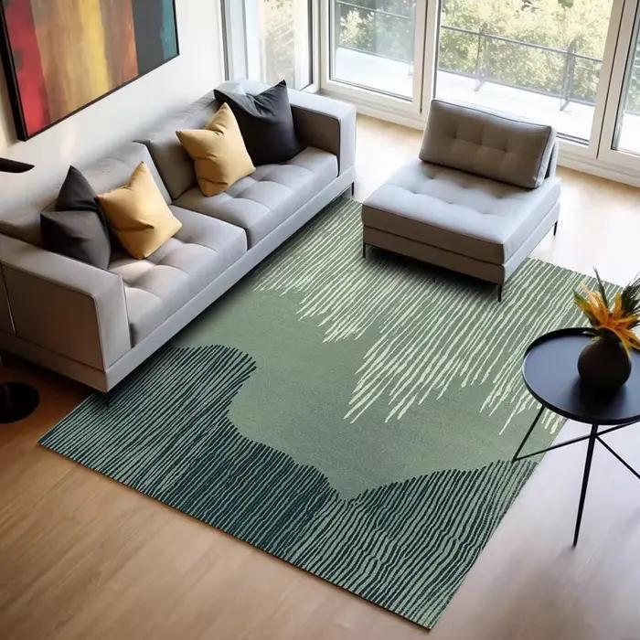 Tapis bleu sarcelle, tapis hippie, tapis abstrait, tapis à motifs variés, tapis décoratif, tapis d'e