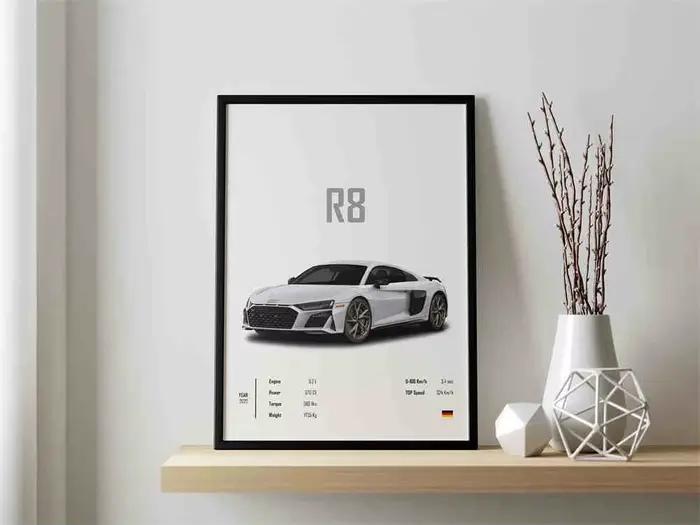 Affiche de voitures allemandes rétro Pop, ensemble esthétique de luxe, supercar M8 M4 R8 RS6, peintu