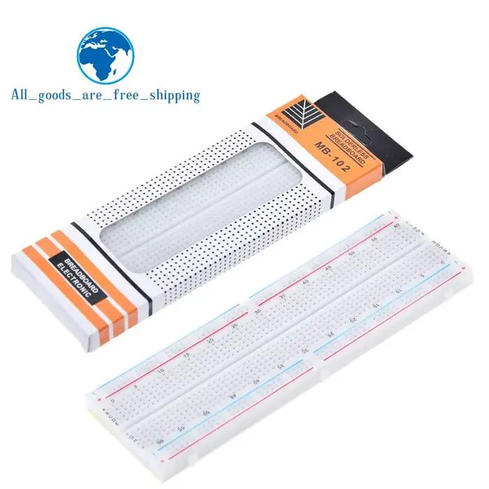 TZT 1/2pcs Breadboard 830 Point Board MB-102 MB102 Kit de développement et de test DIY