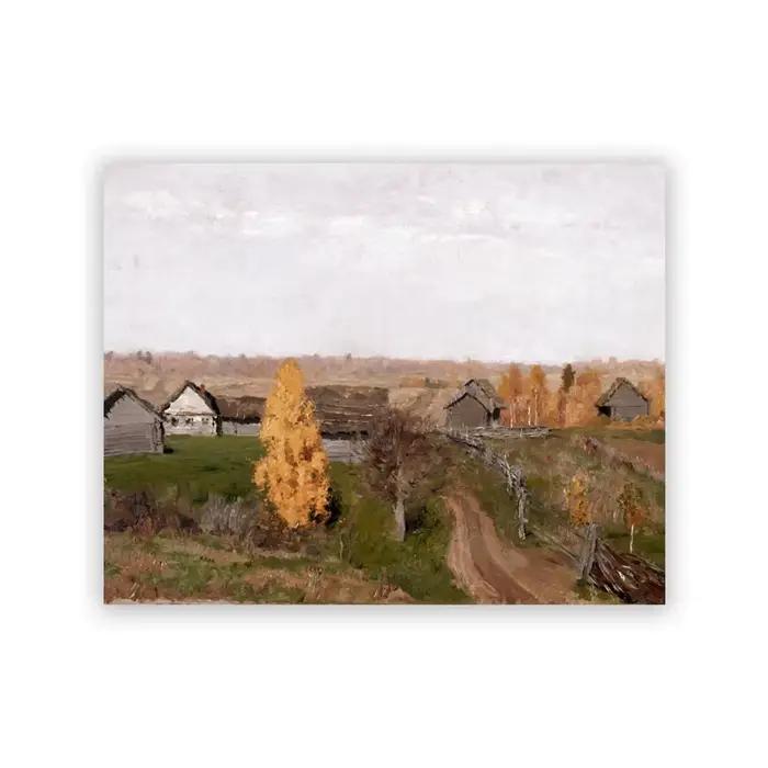 Toile de peinture à l'huile de paysage de ferme Vintage d'automne, toile d'art naturel imprimée, aff