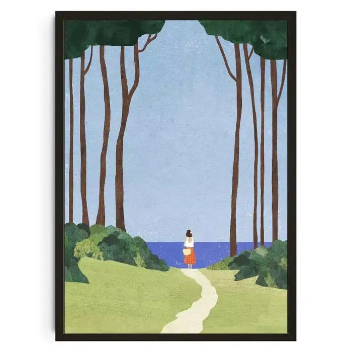 Affiche de paysage tropical de plage de surf d'été, peinture sur toile côtière, art mural tendance, 