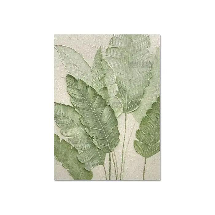 Peinture à l'huile abstraite pure peinte à la main, grandes feuilles de salon, acrylique de Bergame,