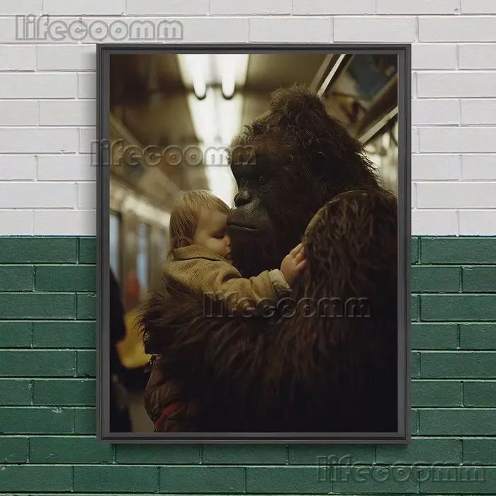 Toile d'art mural Vintage Bigfoot Sloppy et défini, peinture sur toile, photographie fantastique sur