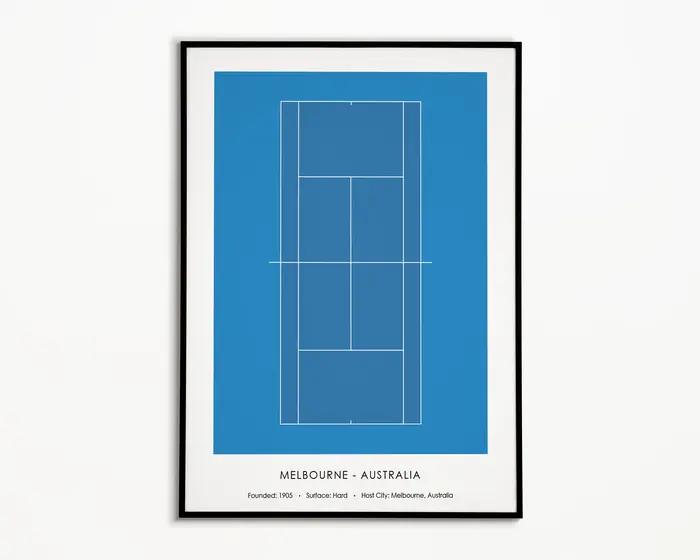 Affiche sur toile abstraite créative, thème Tennis Sport Grand Chelem, avec vue sur le terrain et l'