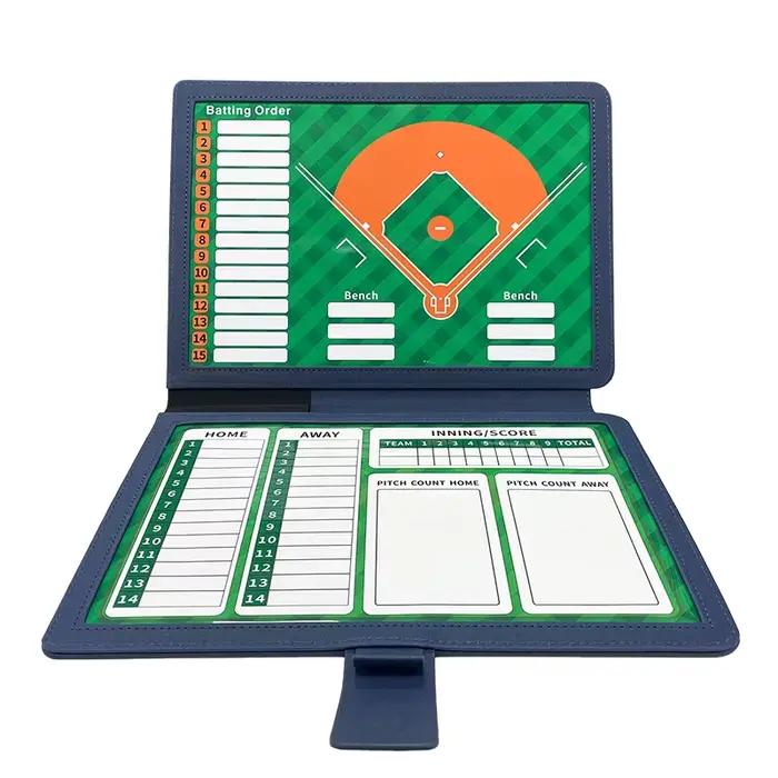 Tableau d'entraînement de baseball pliable, double face, magnétique, inscriptible et effaçable, pour
