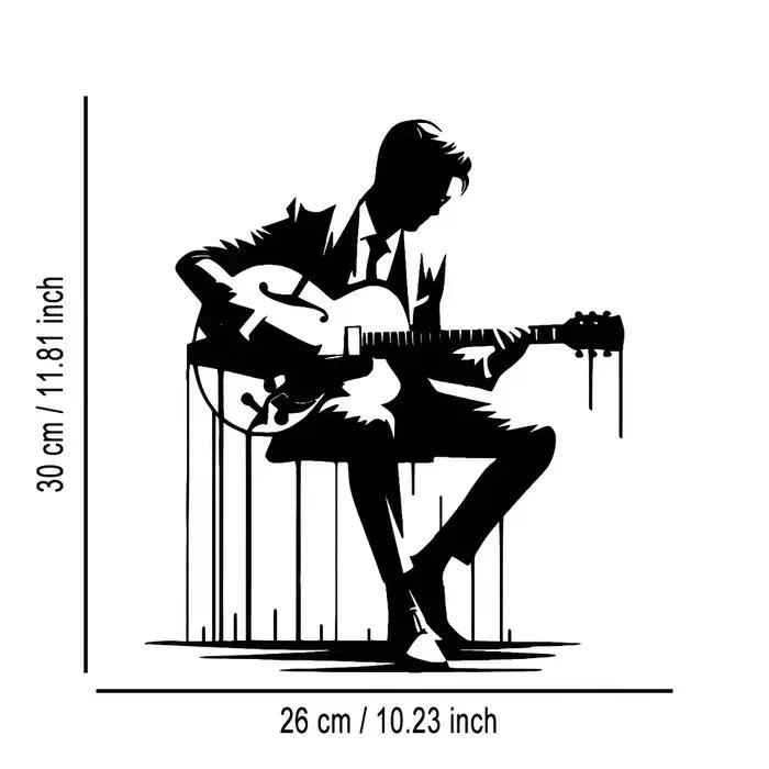 Art mural de guitare en métal abstrait, parfait pour la maison, le bureau, le café, le bar, cadeau i
