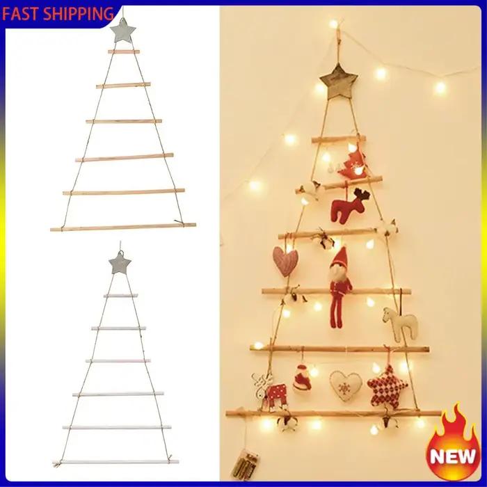 Arbre de noël en bois à suspendre au mur, tendance, bricolage, décoration du nouvel an pour la maiso
