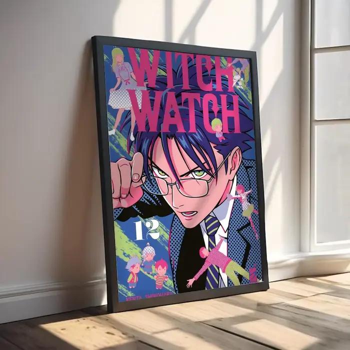 Affiche murale en toile de coton avec peinture et calligraphie Anime W-WITCH WATCH - Peinture esthét