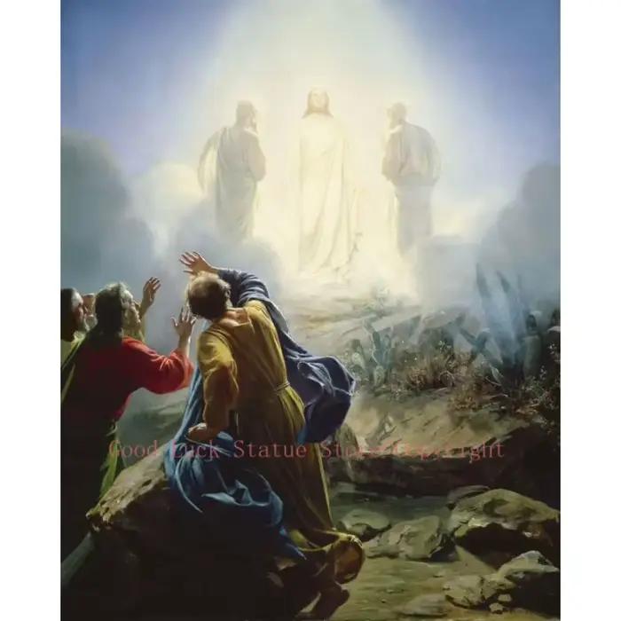 Peinture artistique imprimée sur toile, décor de jésus chrétien, art de la transfigure de jésus, car