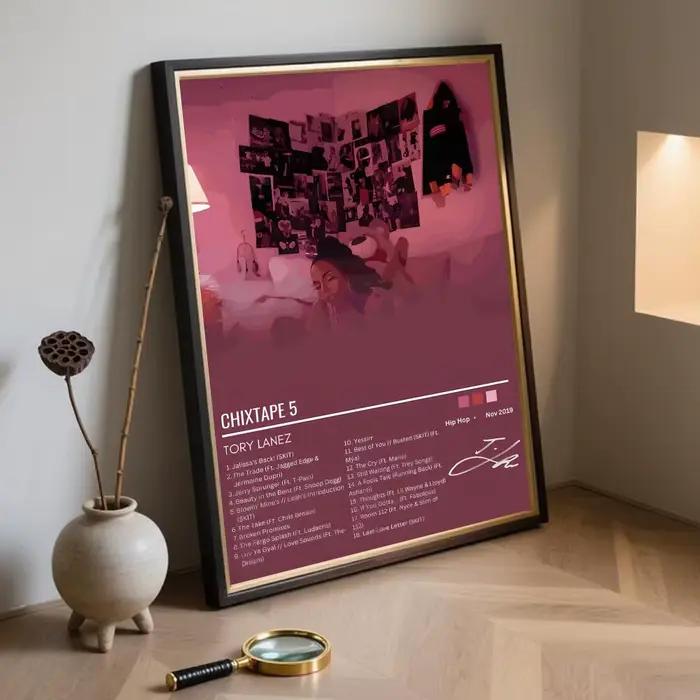 Affiche du célèbre rappeur T-Tory Lanez, impressions d'art mural minimalistes modernes pour chambre 