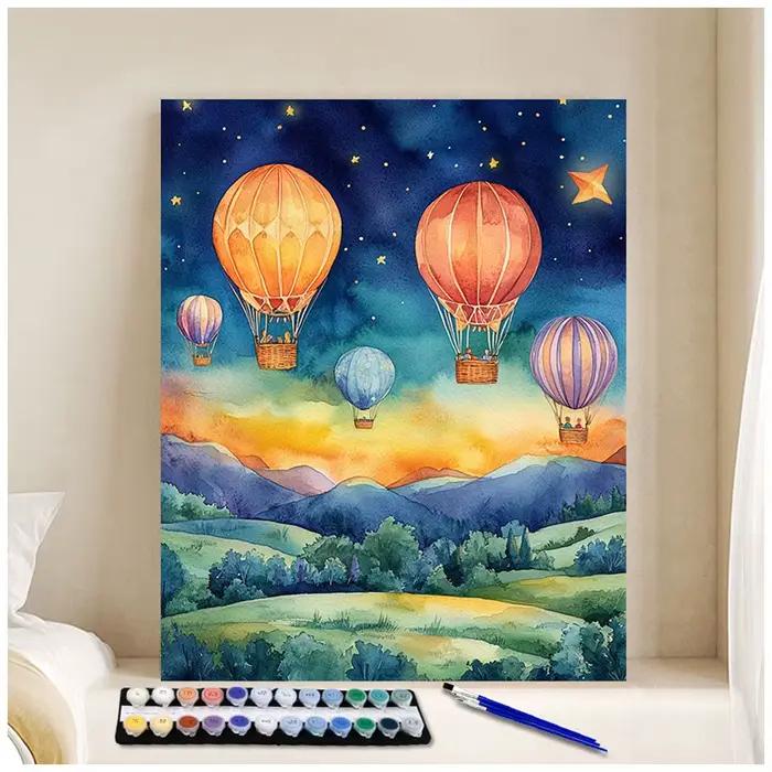 Peinture par numéros 40x50cm, kits ciel étoilé, montagne, nature sauvage, image de montagne à l'air 