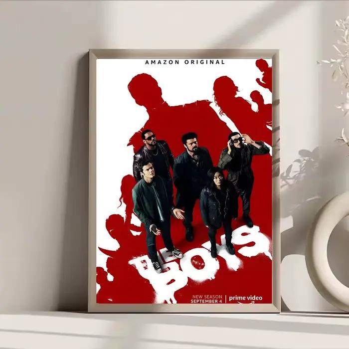 Affiche d'émission télévisée The Boys, autocollant en papier imperméable, décoration murale pour caf