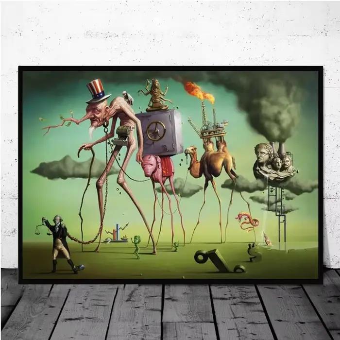 Affiches et impressions d'art mural sur toile surréaliste, célèbres coutumes de Salvador Dali, décor