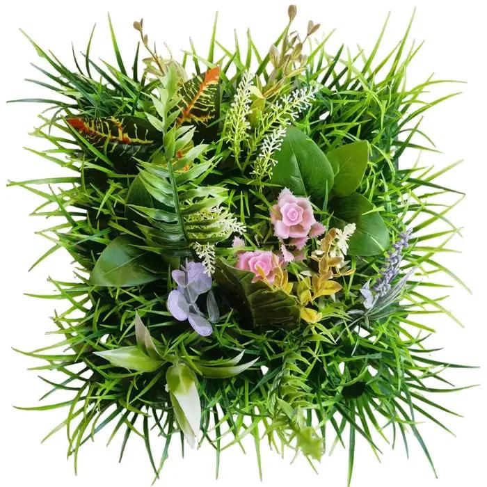 Panneau mural de plantes artificielles DIY, fleurs, protection UV, simulation de feuilles d'érable, 