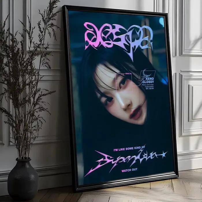 Affiche de musique pop coréenne A-Aespa, affiche artistique HD, décoration murale autocollante pour 