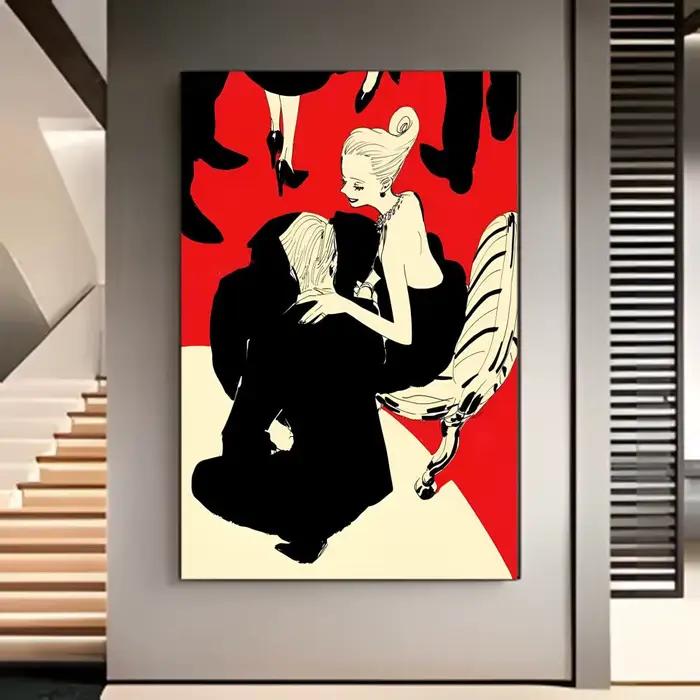 Affiche murale vintage romantique d'anime V-Veil, impression décorative pour chambre d'enfant, style