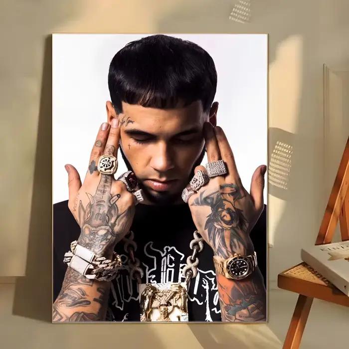 Affiche Reggaeton A-Anuel AA, autocollant artistique auto-adhésif en papier imperméable, décoration 