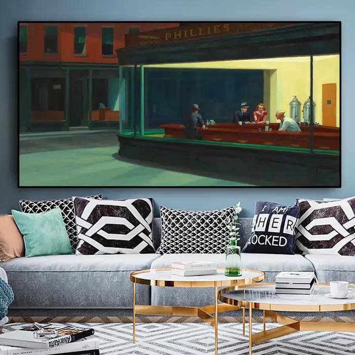 Nighthawks par Edward trémie, peintures célèbres sur le mur, affiches d'art et imprimés, toile photo