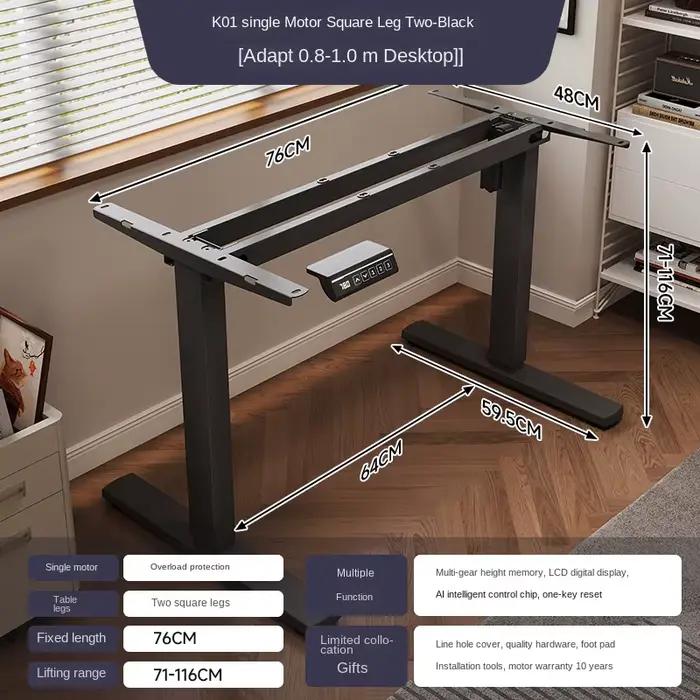 Pieds de table de levage électriques intelligents, moteur unique, double faisceau, bureau d'ordinate