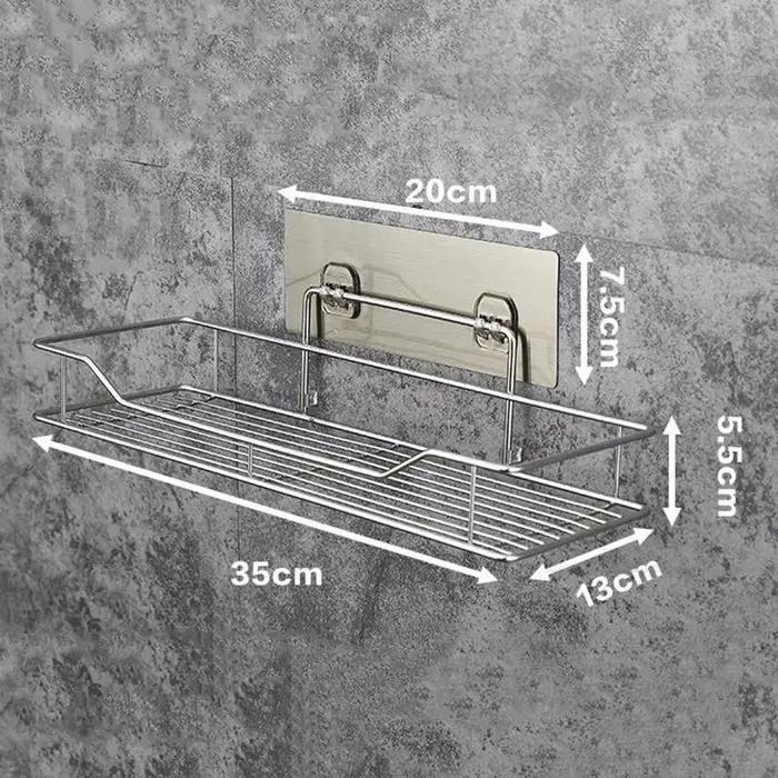 Étagère de rangement murale suspendue en acier inoxydable, sans poinçon, pour cuisine, salle de bain