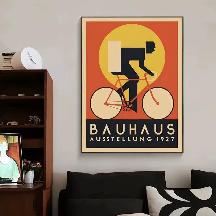 Affiche de vélo Bauhaus, autocollante, décoration murale pour salle d'entrée, restaurant, peinture a