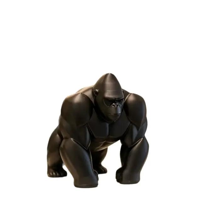 Sculpture de gorille, décoration de bureau à domicile, figurine de gorille imprimée en 3D, décoratio