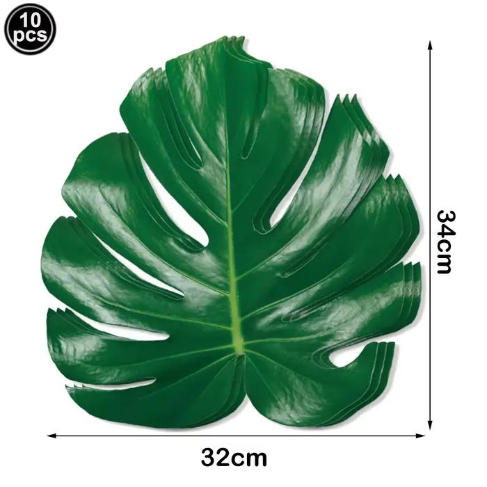 Lot de 10 sets de table en feuilles de palmier, décoration de table tropicale pour dîner hawaïen, ma