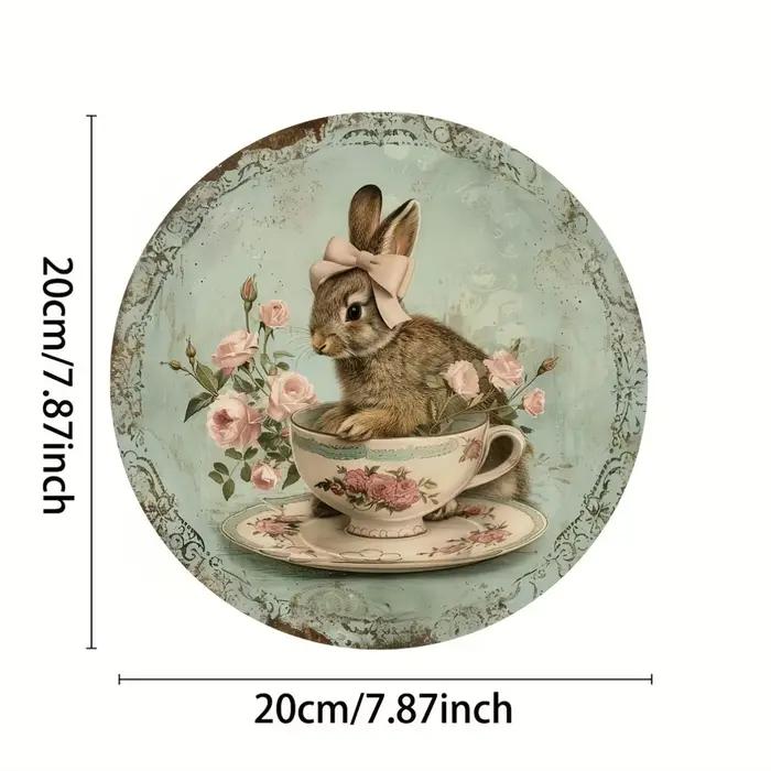 Décoration murale couronne en bois de style campagnard avec motif de lapin-"Tout vous avez besoin es