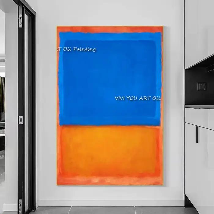 Rothko-Peinture à l'huile sur toile, copie faite à la main, célèbre coutume, art abstrait moderne, d