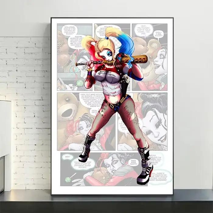 Affiches de bandes dessinées Marvel Avengers, Spiderman, Captain America, peinture sur toile, impres